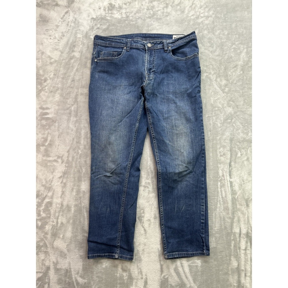Buffalo Jackson Straight Stretch Mid Rise Jeans Mens Sz 36x30  Blue Guys Grunge